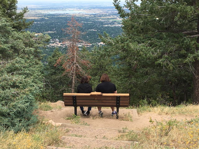 My favorite picture of 2017: My family overlooking Boulder, the city where I went to college and became me.